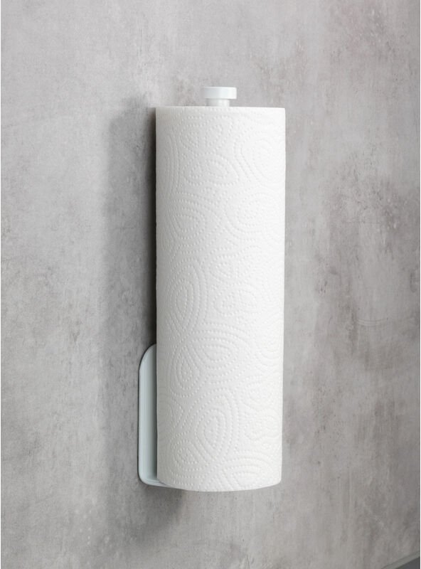 Küchenrollenhalter Nio Weiß, Selbstklebend, Befestigen ohne Bohren, Weiß, Aluminium weiß - weiß - Wenko