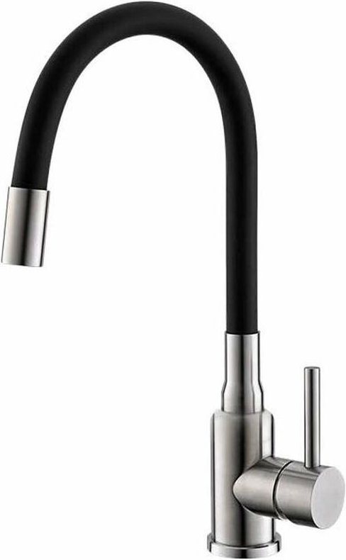 Alveus - Mintas - Spültischarmatur mit flexiblem Arm, Edelstahl gebürstet/schwarz 1144432