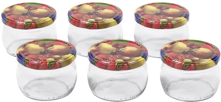 Unbekannt - Schraubdeckelglas bauchig 258ml mit 82mm TO-Deckel Obstde6er Tray
