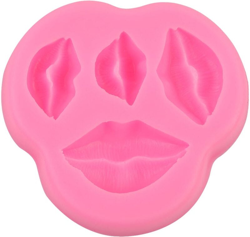 Pongnas Silikon-Kuchenform in Lippenform für selbstgemachte Kuchen, Backwerkzeug für Geburtstagsfeiern, Rosa/Grau (PINK)