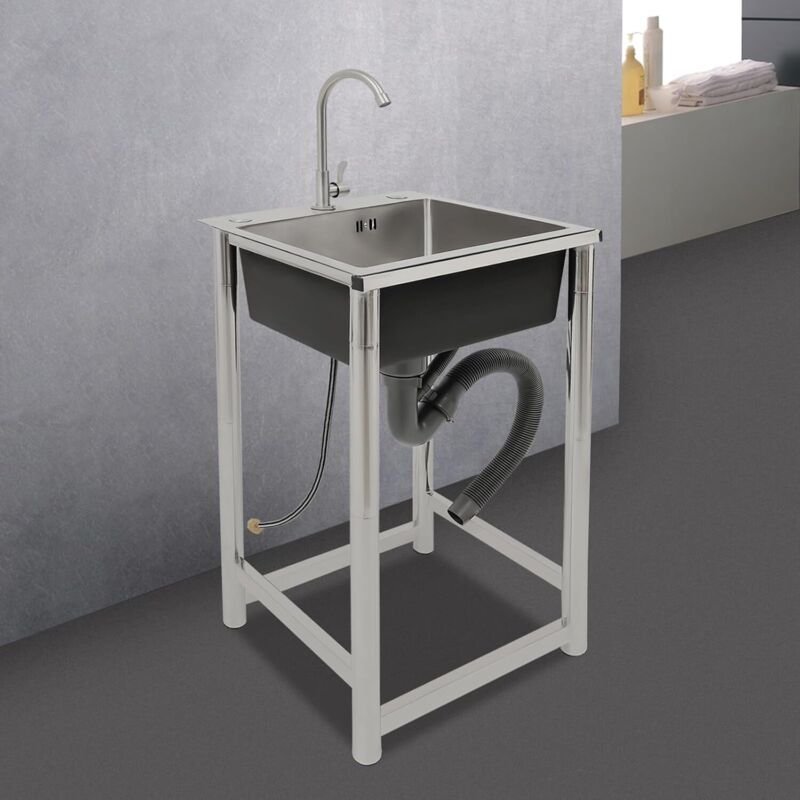 Edelstahl-Camping-Spüle Freistehende Edelstahl Spültisch Gewerbliche Spülbecken Edelstahl Küchenspüle küche spülbecken,m...