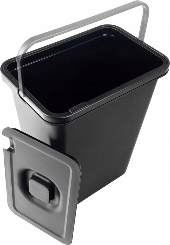 Abfalltrennbehälter - 10 l - Behälter mit beweglichem Griff - Kunststoff - Universal - schwarz - Kadax