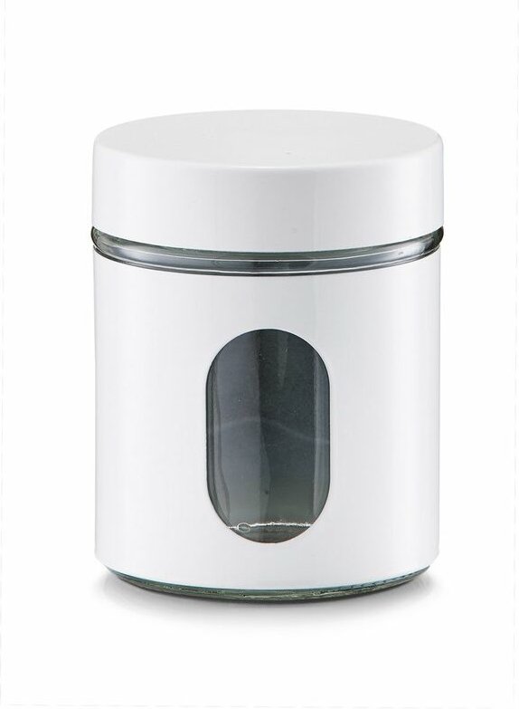 Zeller - Vorratsbehälter, Glas, eingeschlossen mit Visier, Inhalt 0,6 l, schwarz