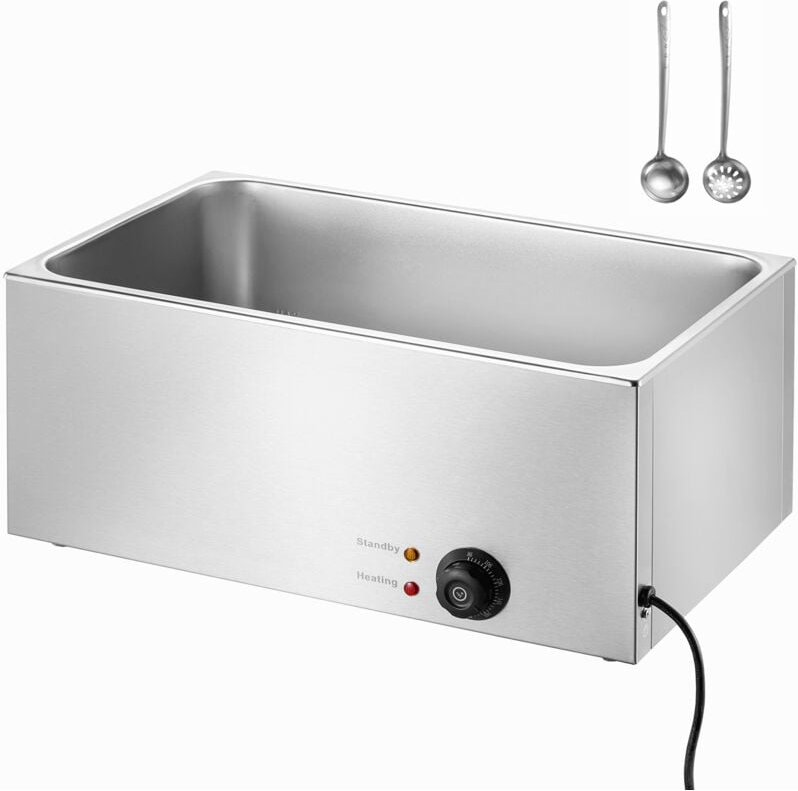 Bain-Marie Buffet-Speisenwärmer, 18 l, 1200 w, elektrisch, Edelstahl-Dampftisch für Nass- oder Trockengebrauch, Catering...