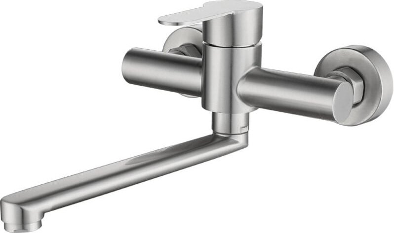 Wand-Küchenarmatur, Wand-Küchenarmatur aus Edelstahl, 360° drehbar für Küchenspüle, verstellbares heißes und kaltes Wass...