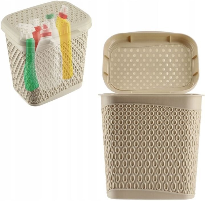 Kadax - Waschmittelbehälter in Kapselform, 6 l, beige, Waschmittelbox