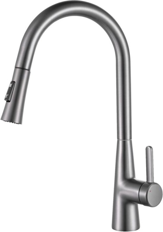 Küchenarmatur mit ausziehbarer Brause, grau