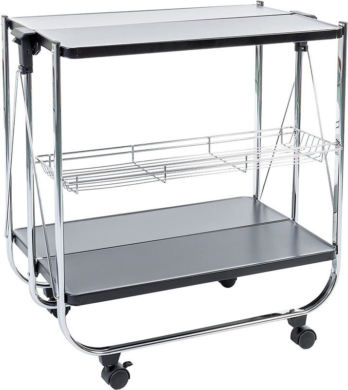 Iris Ohyama, Küchenwagen, 2 Schichten, Netzkörbe mit Rädern, CW-005, Schwarz