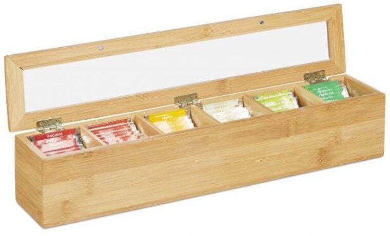 Teetisch aus bambus mit 6 fachern