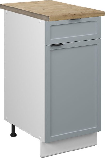 Vicco - Küchenunterschrank Fame-Line, Hellblau-grau, 40 cm , ap Eiche