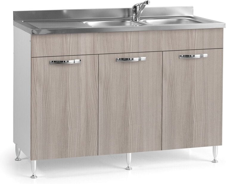 Umschaltbare 3-türige Küchenspüle aus Ulme Cm 120x50xH 85