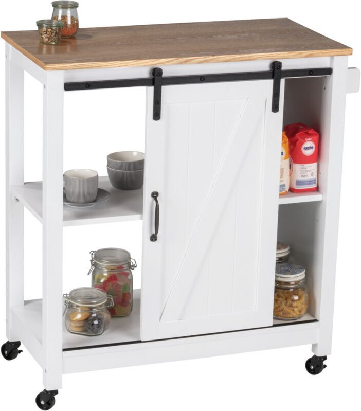 Landhaus Radwagen aus Kiefernholz und mdf, weiß Wenko