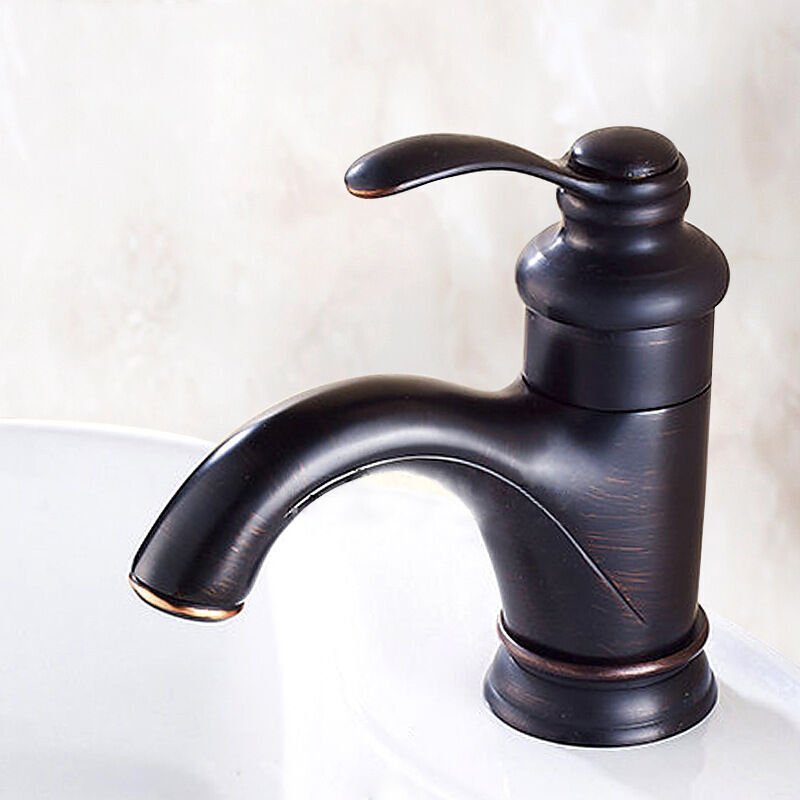 Vintage-Antik-Badezimmerarmatur, Waschbecken im europäischen Stil, Warm- und Kaltwasserarmatur, Bronze-Finish, Vintage-W...