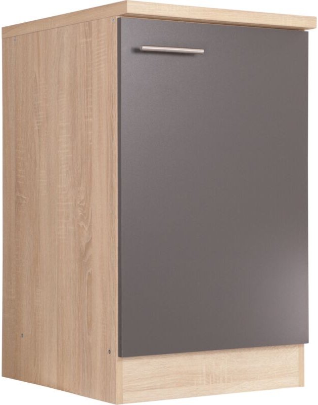 Spülenunterschrank Küchenschrank 50 cm Eiche Sägerau Grau Merle Respekta