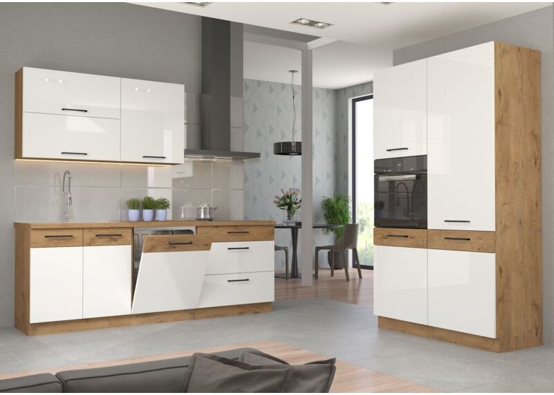 Küchen Preisbombe - Küche vigo Hochglanz weiß Lancelot 220 + 120 Küchenzeile Küchenblock Einbauküche