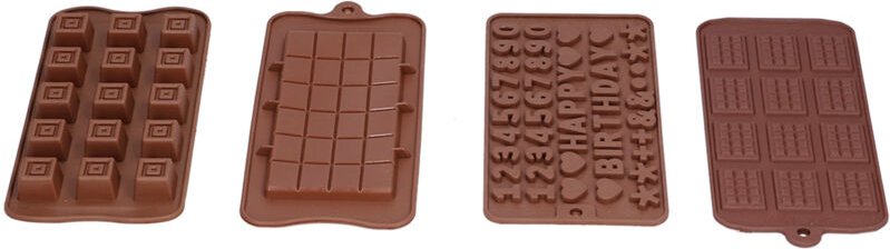 4-teiliges Set innovativer Silikon-Schokoladenformen mit Backwerkzeug für zu Hause, einfach zu verwenden, antihaftbeschi...