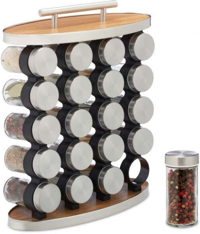 Tragbares gewurzregal mit 20 glasern