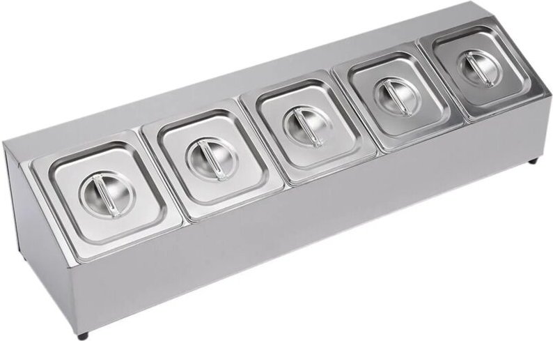 Gojoy - gn Aufsatzbord Mit gn Behältern Gastronorm Behälter Gestell Mit Deckel Edelstahl 5 Deckeln