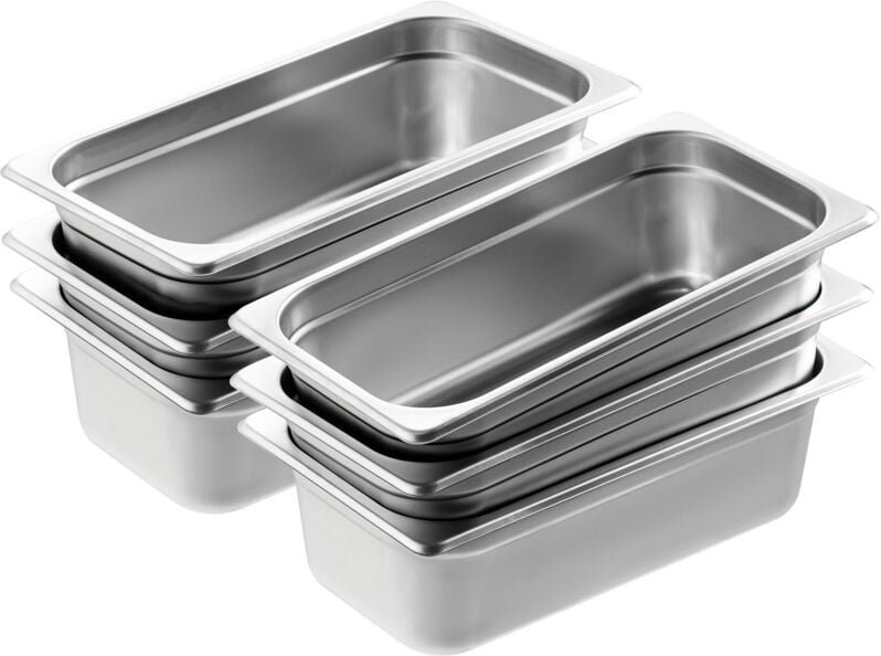 6er-Pack Hotelpfannen, 1/3 Größe Anti-Stau-Dampfpfanne, 0,8 mm dicker Edelstahl, 4 Zoll tiefe Gastronomie-Aufbewahrungsp...