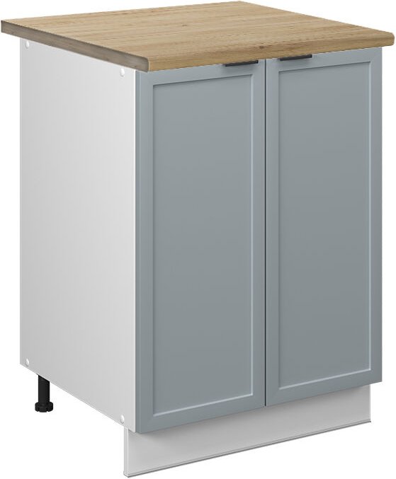 Küchenunterschrank Fame-Line, Hellblau-grau, 60 cm , AP Eiche, Vicco