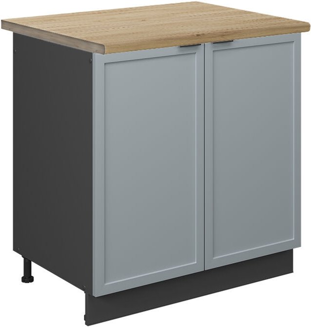 Vicco - Küchenschränke Fame-Line, Hellblau-grau, 80 cm , ap Eiche