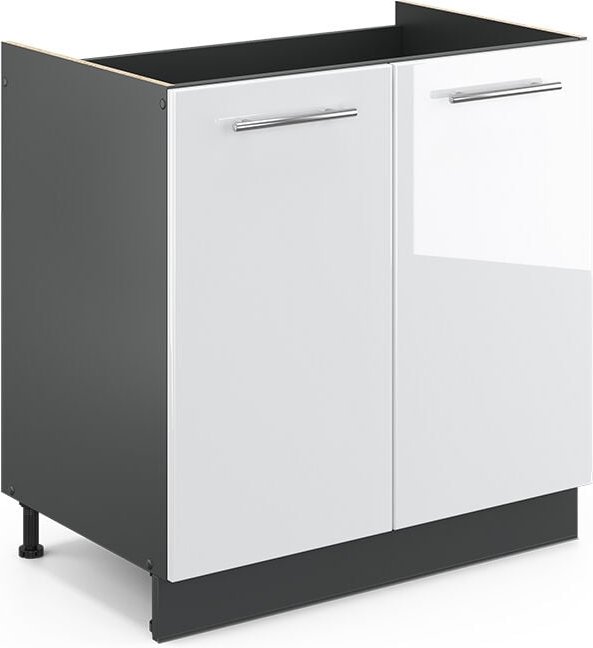 Küchenschränke Fame-Line, Weiß Hochglanz, 80 cm ohne Arbeitsplatte Vicco