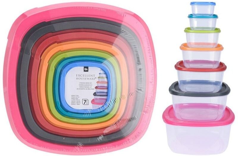 Set mit 7 Lunchboxen aus Kunststoff 911000160 Excellent Houseware