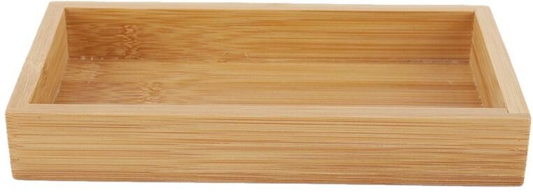 Rechteckiges Serviertablett aus Bambus im japanischen Stil, elegante Farbe für Zuhause und Restaurant (19,2 10,2 3 cm).