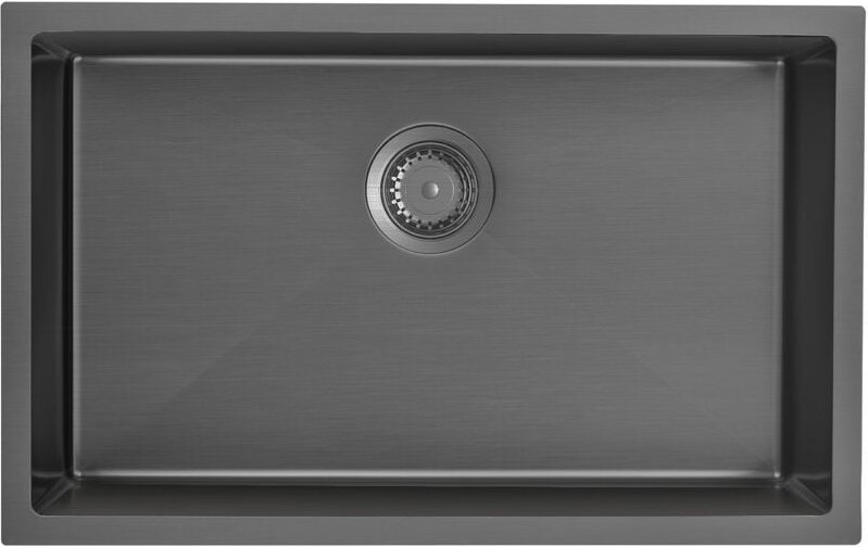 Lonheo - Auralum Edelstahl Spüle 70 × 44 × 19 cm Edelstahl Einbauspüle Küchenspüle, Unterbau-Spülbecken, für ab 80 cm Kü...