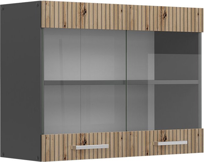 Küchenglasschrank R-Line, Artisan-Eiche, 80 cm Vicco