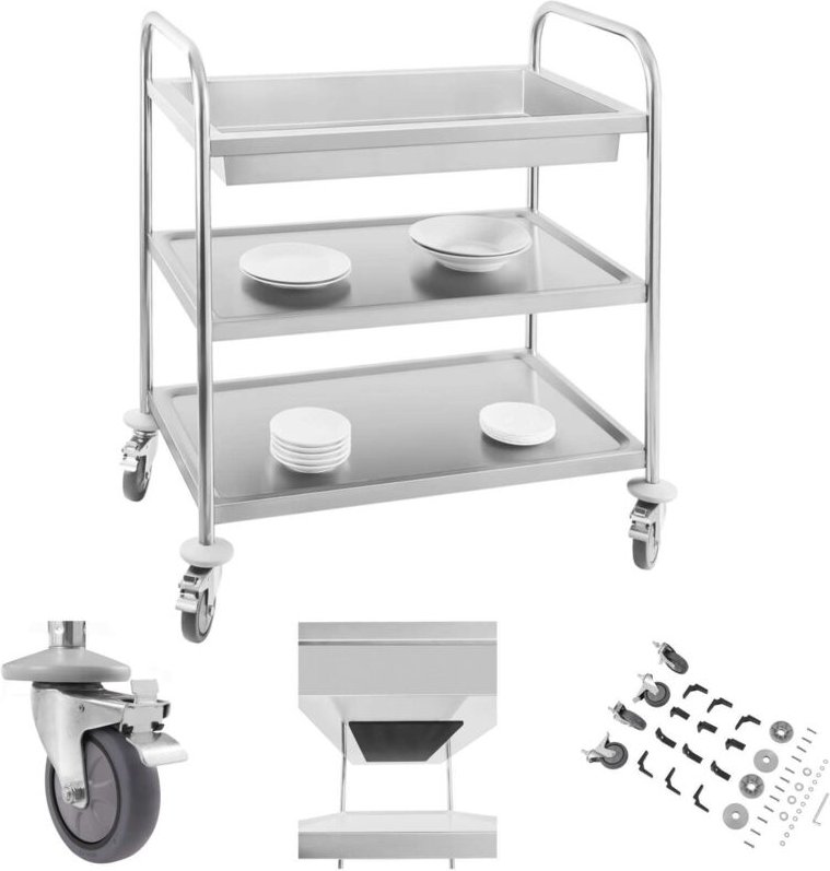 Royal Catering - Servierwagen Küchenwagen Rollwagen Küchentrolley Transportwagen Beistellwagen