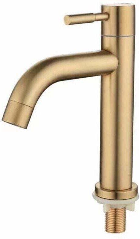Waschtischarmatur, XU, Einhebel-Waschtischarmatur aus kaltverzinntem Messing, Einloch-Waschtischarmatur, gebürstetes Gol...