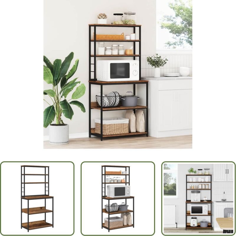 Industriestil - Küchenregal Altholz 80 x 40 x 168 cm Holzwerkstoff