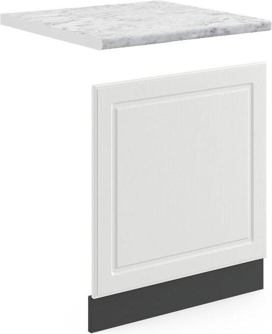 Vicco - Frontblende R-Line, Weiß Landhaus, 60 cm , ap Marmor