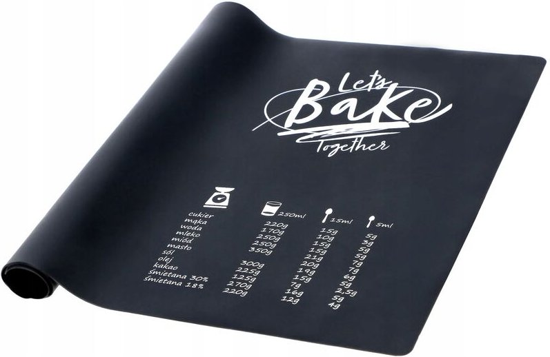 Backmatte aus Silikon, 60 x 40 cm, antihafte, rutschfeste, Schwarz - Kadax