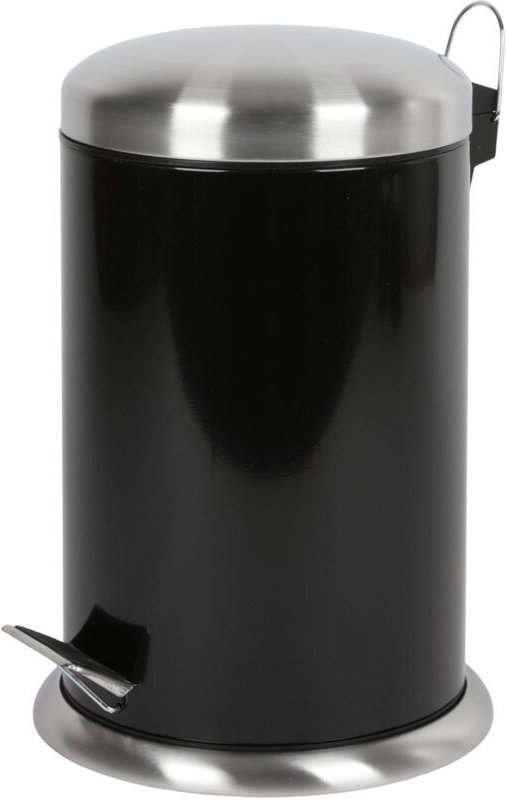 Edelstahl Treteimer 12L Mülleimer Abfalleimer Mülltrenner Abfallbehälter Eimer - schwarz