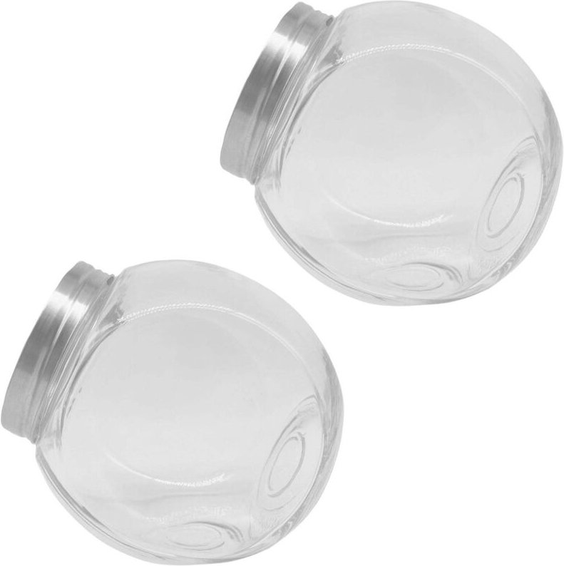 2 Vorratsgläser aus Glas, je 2 Liter, mit luftdichten Deckeln