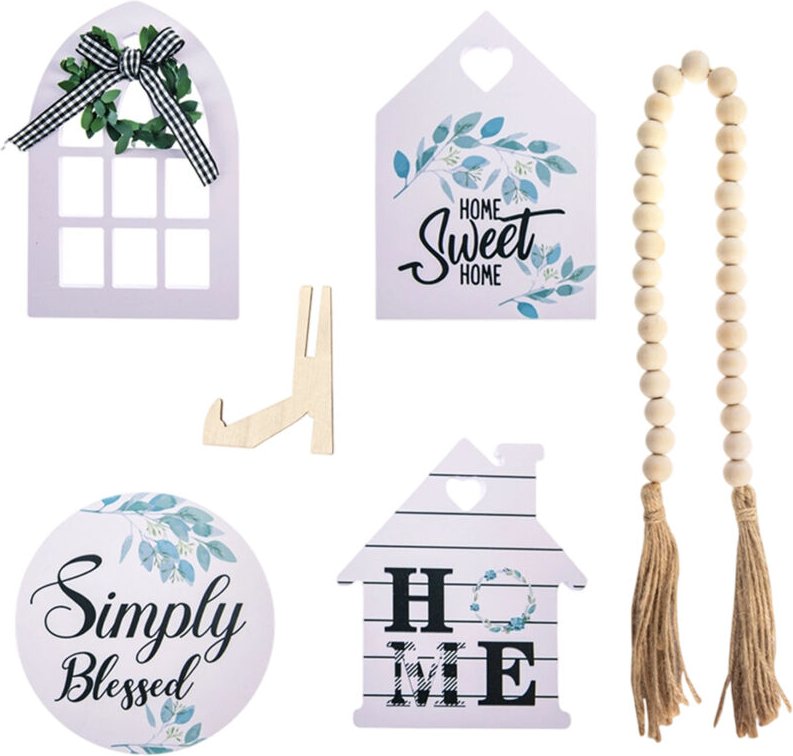 Zweistöckiges Serviertablett aus Holz im Vintage-Landhausstil mit rundem Metallgriff, zweistöckige Speisenpräsentation, ...