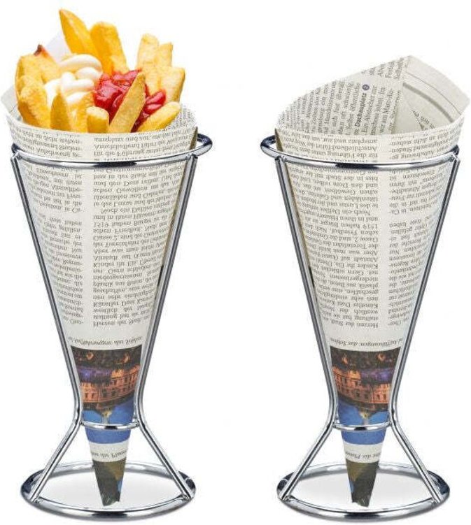 Pommes frites halter 2er set edelstahl