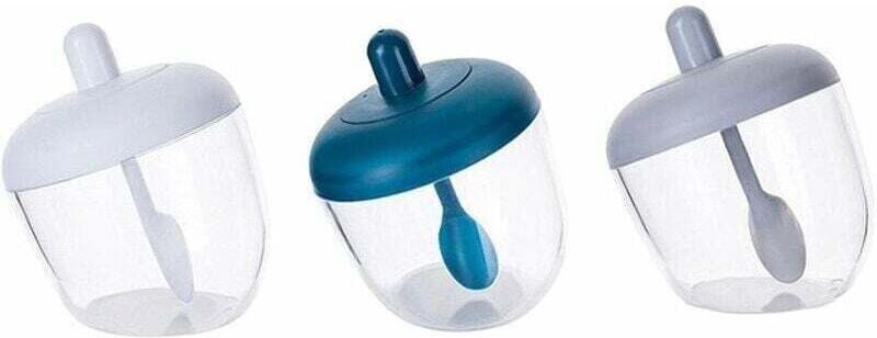 Dreiteiliges Gewürzglas mit transparentem Löffeldeckel, luftdichte Gewürzbox, Salz-, Pfeffer- und Gewürzorganizer, Küche...