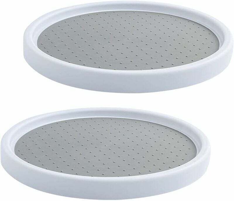 2-teiliges drehbares Gewürzregal aus Kunststoff, runde Gewürzablage, drehbares Gewürzregal, drehbares Küchenschrank-Tabl...