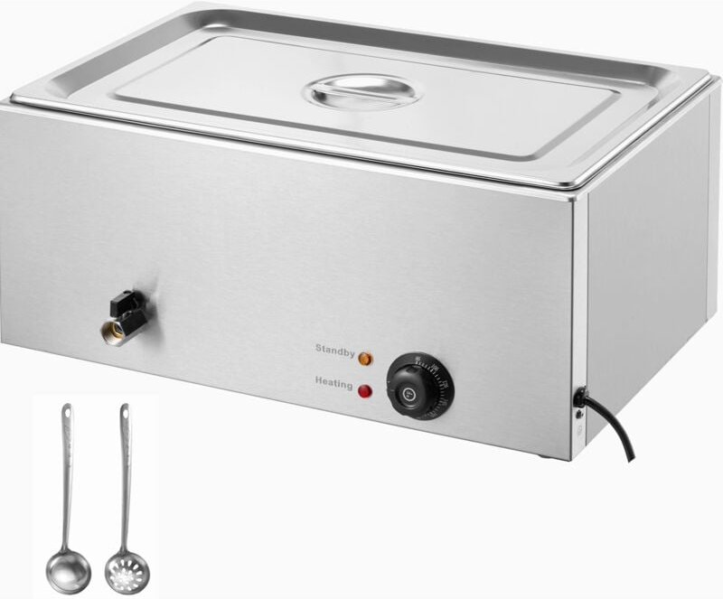 Thumbnail - 18 l Bain-Marie Speisenwärmer, 1200 w, 1 Pfanne, Edelstahl-Buffet-Dampftisch mit Temperaturregelung 30–80 °c, für Gastro...