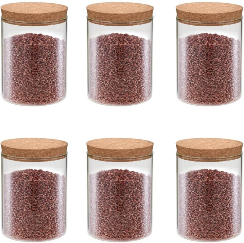 Vorratsgläser mit Korkdeckel 6 Stk. 650 ml Vidaxl