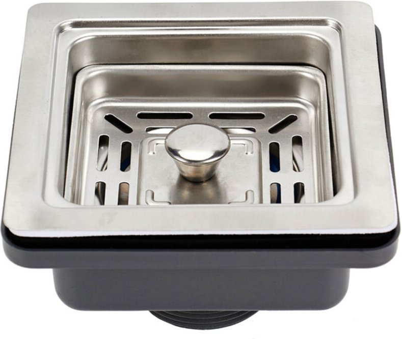 5,6 cm)Quadratisches Edelstahl-Abflussregal für die Küchenspüle, rutschfester Netz-Abflussstopfen für zu Hause