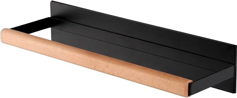 Magnetischer Küchenrollenhalter für die Wandmontage am Kühlschrank aus Holz und Metall, KPH502MA-BK