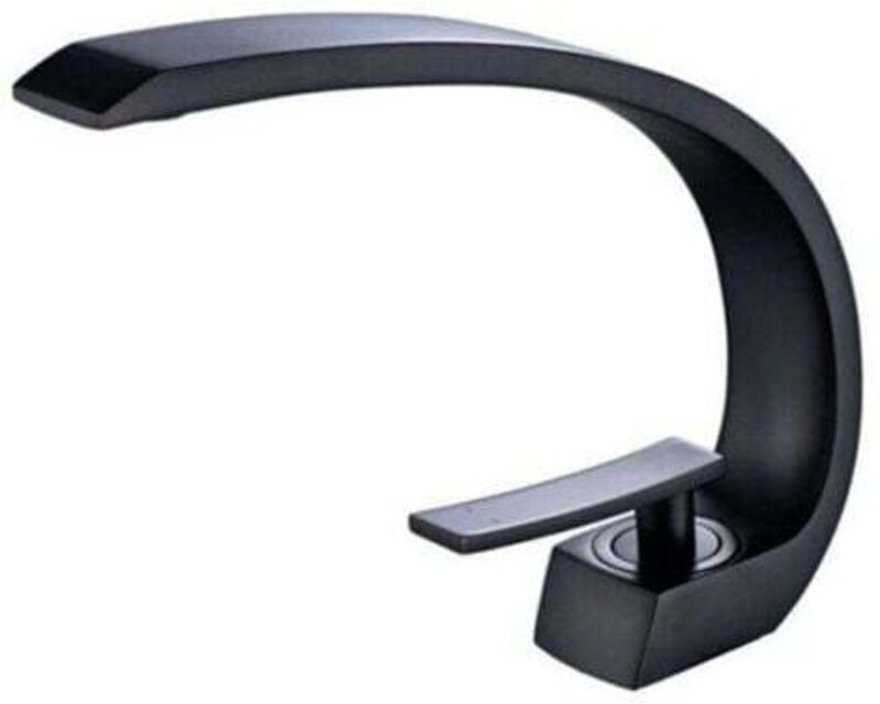 Moderne Waschtischarmatur, wassersparend, Wasserfall-Waschtischarmatur, kreative WC-Armatur, schwarz