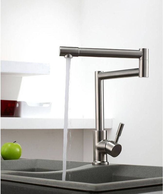 Lookshop - Küchenarmatur mit schwenkbarem oberen Auslauf - gebürstetes Nickel