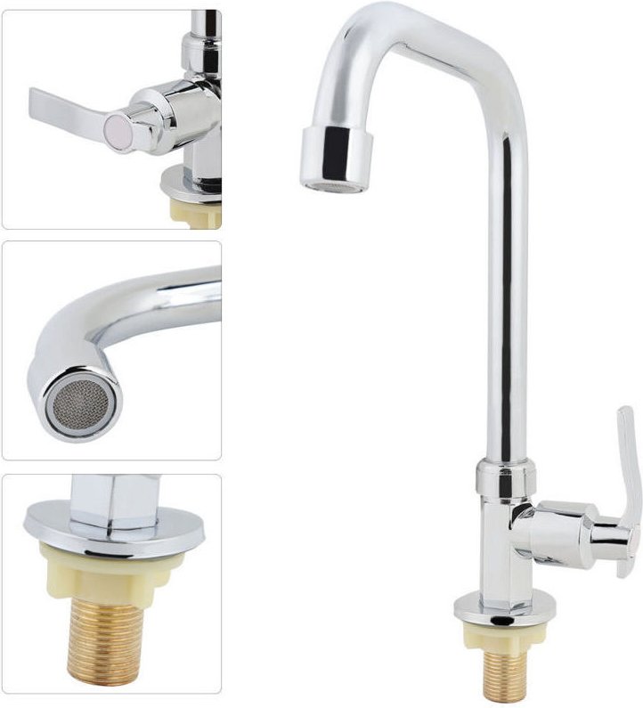 G1/2" Küchenarmatur aus gebürstetem Aluminium für Kaltwasser