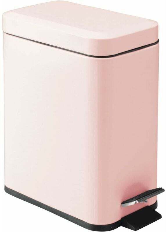 Rechteckiger Metallabfalleimer mit Deckel, kompakter Abfalleimer mit herausnehmbarem Einsatz und Griff für Bad und Küche...