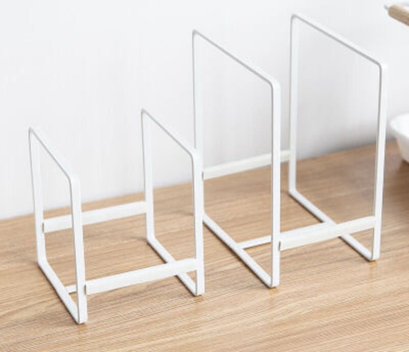 2er Set Tellerhalter, Schranktelleraufbewahrung, Tellerhalter aus Metall, Topfdeckelaufbewahrung mit Griff, Deckelaufbew...